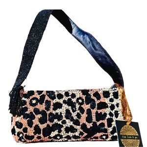 Viral Beaded Leopard Shoulder Bag – Glam Statement Purse
